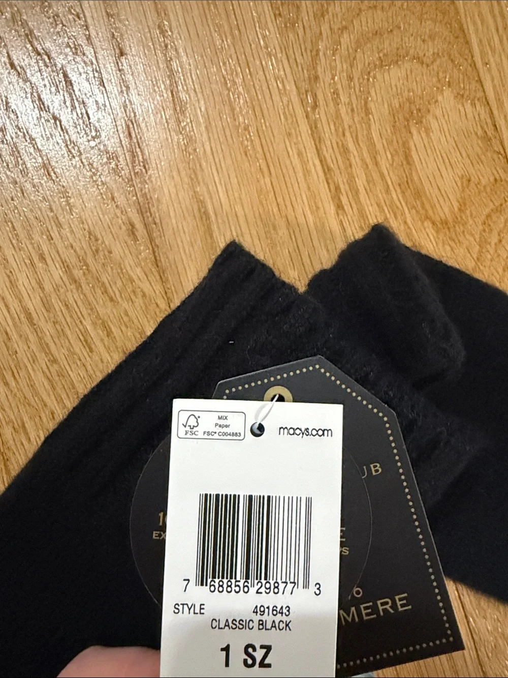 NWT Charter Club Black Cashmere Touch Screen Gloves
